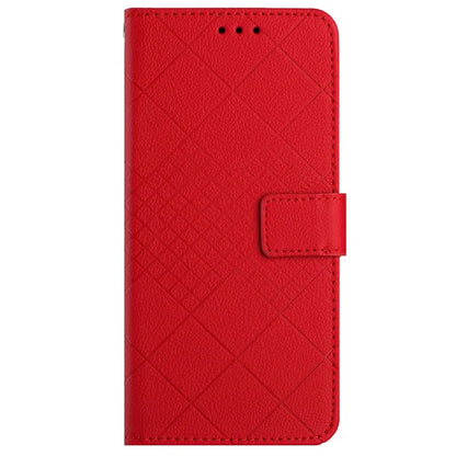 HT06 For OnePlus 12 5G Rhombus Pattern Leather Case Magnetic Clasp Shockproof Phone Cover