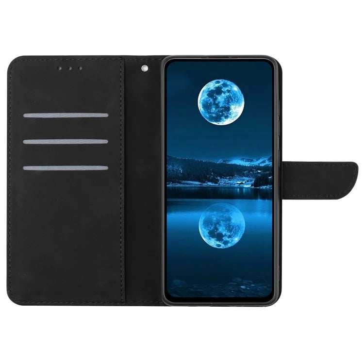 HT05 For OnePlus 12 5G PU Leather Case Line Imprinted Protective Phone Cover