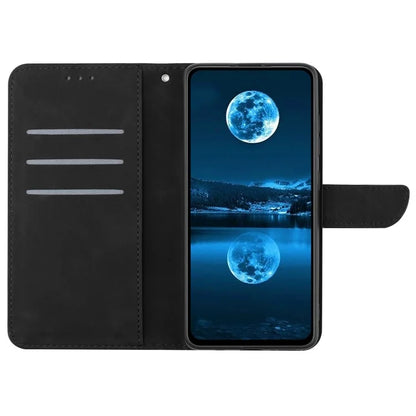 HT05 For OnePlus 12 5G PU Leather Case Line Imprinted Protective Phone Cover