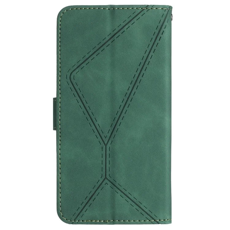 HT05 For OnePlus 12 5G PU Leather Case Line Imprinted Protective Phone Cover