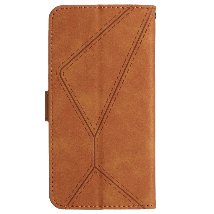 HT05 For OnePlus 12 5G PU Leather Case Line Imprinted Protective Phone Cover