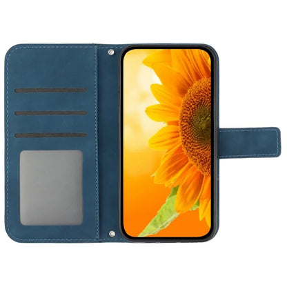 HT04 For OnePlus 12 5G PU Leather Case Sunflower Imprinted Phone Cover with Shoulder Strap