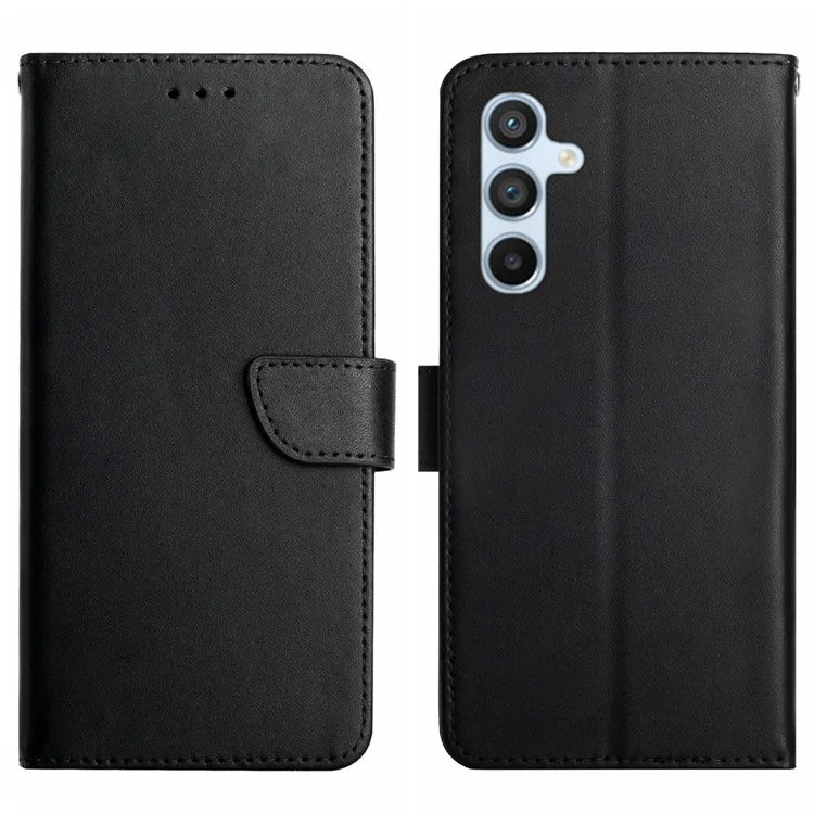 HT02 For Samsung Galaxy A55 5G Wallet Case Genuine Cow Leather Stand Phone Shell