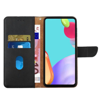 HT02 For Samsung Galaxy A55 5G Wallet Case Genuine Cow Leather Stand Phone Shell