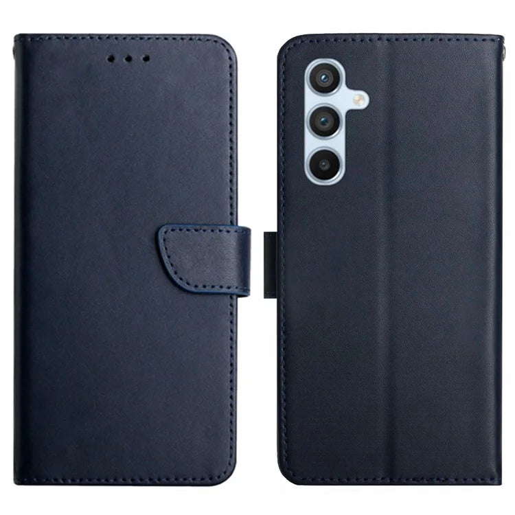 HT02 For Samsung Galaxy A55 5G Wallet Case Genuine Cow Leather Stand Phone Shell