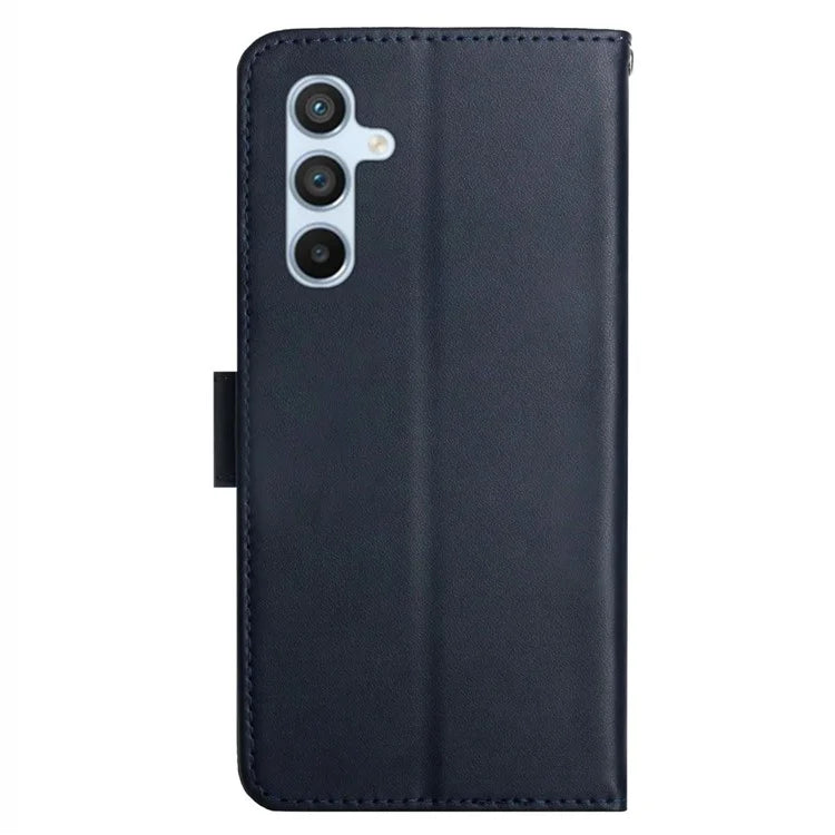HT02 For Samsung Galaxy A55 5G Wallet Case Genuine Cow Leather Stand Phone Shell