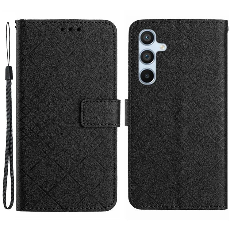 HT06 For Samsung Galaxy A55 5G Flip Leather Case Wallet Cover with Wrist Strap
