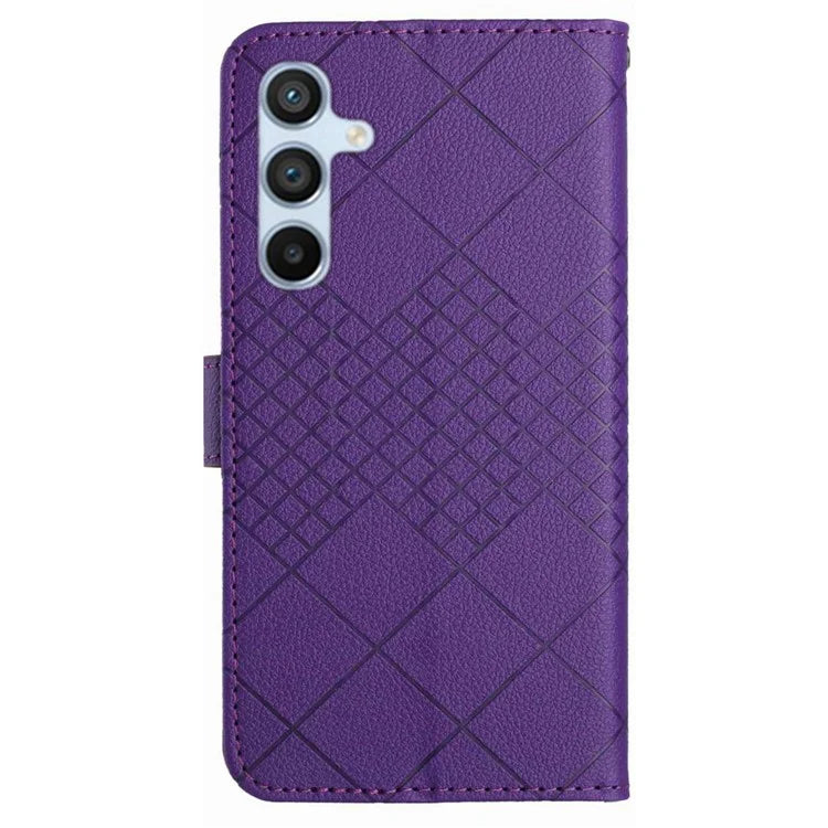 HT06 For Samsung Galaxy A55 5G Flip Leather Case Wallet Cover with Wrist Strap