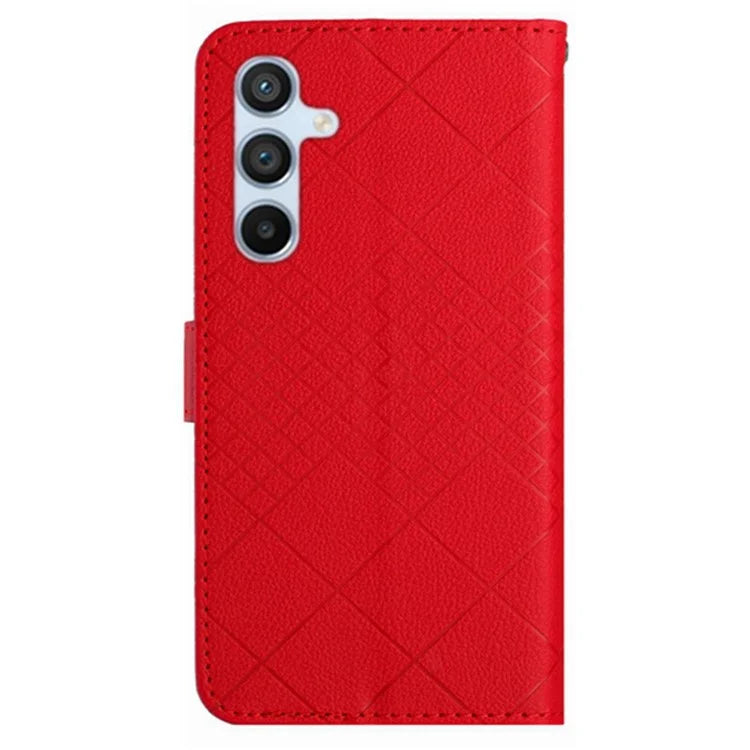 HT06 For Samsung Galaxy A55 5G Flip Leather Case Wallet Cover with Wrist Strap