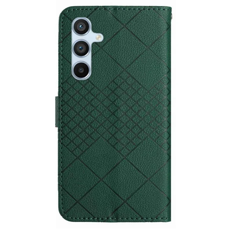 HT06 For Samsung Galaxy A55 5G Flip Leather Case Wallet Cover with Wrist Strap