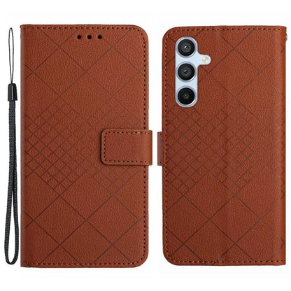 HT06 For Samsung Galaxy A55 5G Flip Leather Case Wallet Cover with Wrist Strap