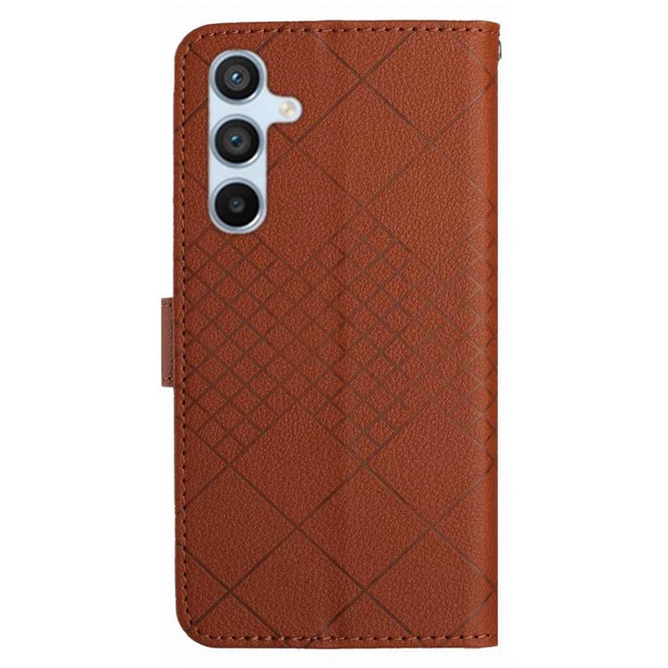 HT06 For Samsung Galaxy A55 5G Flip Leather Case Wallet Cover with Wrist Strap
