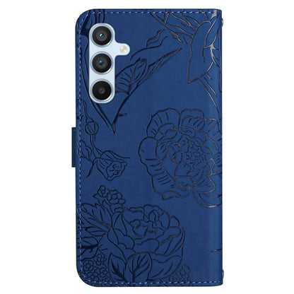 HT03 For Samsung Galaxy A55 5G Butterfly Leather Case with Wrist Strap Phone Cover