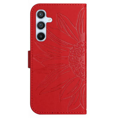 HT04 For Samsung Galaxy A55 5G Sunflower Leather Wallet Case with Wrist Strap
