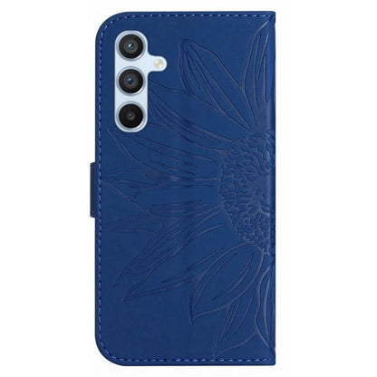 HT04 For Samsung Galaxy A55 5G Sunflower Leather Wallet Case with Wrist Strap