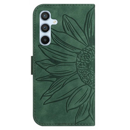 HT04 For Samsung Galaxy A55 5G Sunflower Leather Wallet Case with Wrist Strap