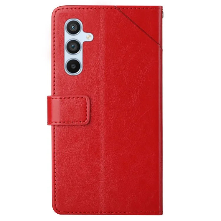 HT01 For Samsung Galaxy A35 5G Wallet Phone Case PU Leather Stand Folio Cover with Strap