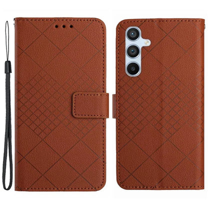 HT06 For Samsung Galaxy A35 5G PU Leather Case Wrist Strap Cash Slots Stand Flip Phone Cover
