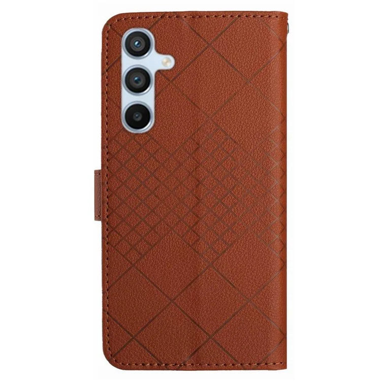 HT06 For Samsung Galaxy A35 5G PU Leather Case Wrist Strap Cash Slots Stand Flip Phone Cover
