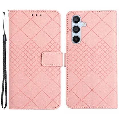 HT06 For Samsung Galaxy A35 5G PU Leather Case Wrist Strap Cash Slots Stand Flip Phone Cover