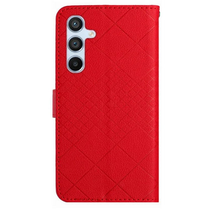 HT06 For Samsung Galaxy A35 5G PU Leather Case Wrist Strap Cash Slots Stand Flip Phone Cover