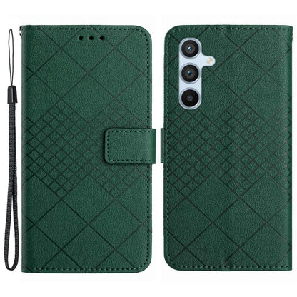 HT06 For Samsung Galaxy A35 5G PU Leather Case Wrist Strap Cash Slots Stand Flip Phone Cover