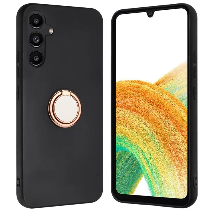 For Samsung Galaxy A35 5G Matte TPU Case Ring Holder Kickstand Phone Cover