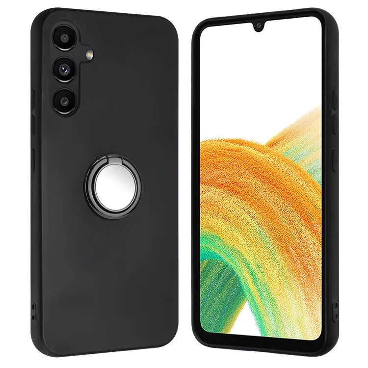 For Samsung Galaxy A35 5G Matte TPU Case Ring Holder Kickstand Phone Cover