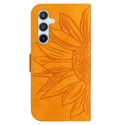 HT04 For Samsung Galaxy A35 5G Phone Case Wrist Strap Wallet Sunflower Cover