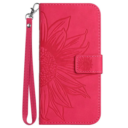 HT04 For Samsung Galaxy A35 5G Phone Case Wrist Strap Wallet Sunflower Cover