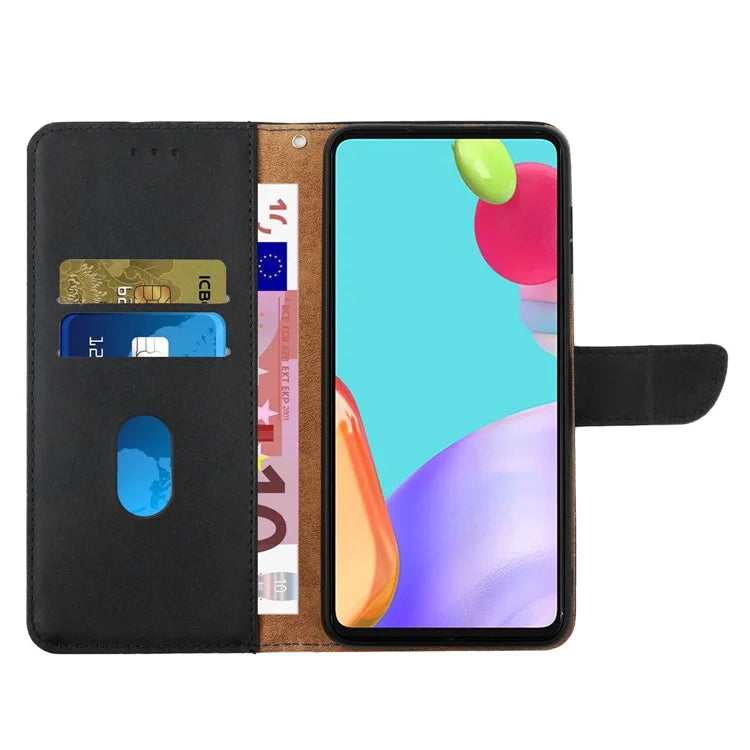 HT02 For Samsung Galaxy A35 5G Case Genuine Cow Leather Stand Phone Cover Wallet