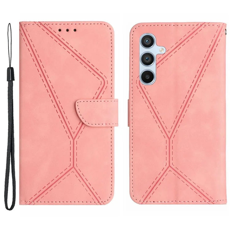 HT05 For Samsung Galaxy A35 5G Case Wallet with Card Holder Leather Phone Cover Skin Touch Feeling