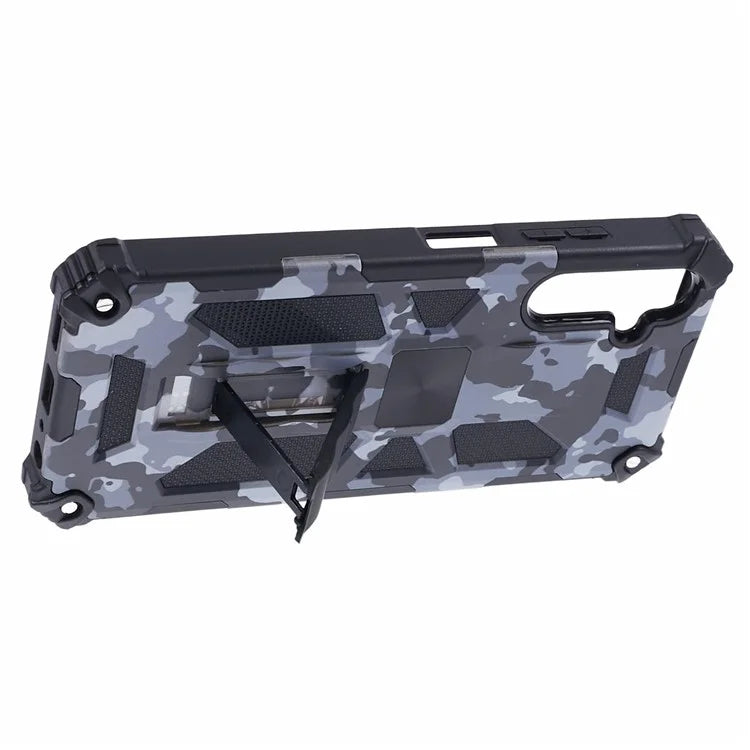 For Samsung Galaxy A05s 4G Cell Phone Case Camouflage Pattern TPU+PC Kickstand Cover