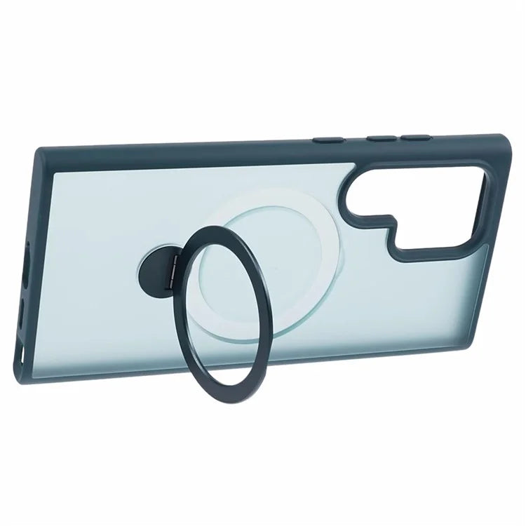For Samsung Galaxy S24 Ultra Phone Case Rotary Ring Kickstand Magnetic Phone Cover