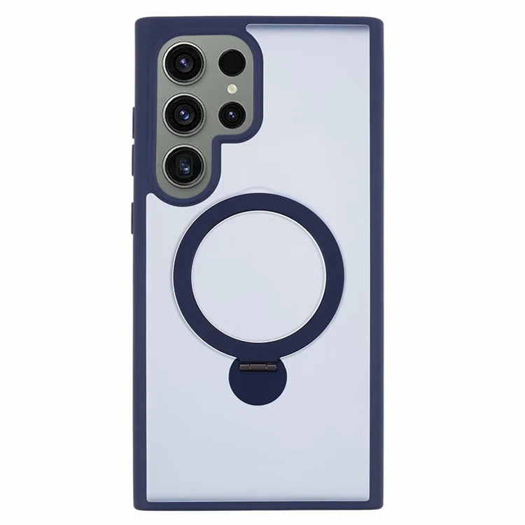 For Samsung Galaxy S24 Ultra Phone Case Rotary Ring Kickstand Magnetic Phone Cover