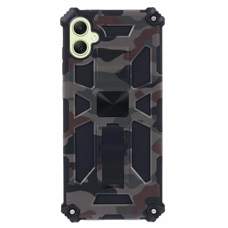 For Samsung Galaxy A05 4G Case Anti-fall TPU+PC Camouflage Pattern Phone Shell with Kickstand