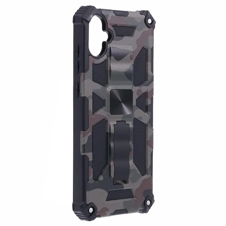 For Samsung Galaxy A05 4G Case Anti-fall TPU+PC Camouflage Pattern Phone Shell with Kickstand