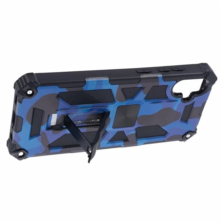 For Samsung Galaxy A05 4G Case Anti-fall TPU+PC Camouflage Pattern Phone Shell with Kickstand