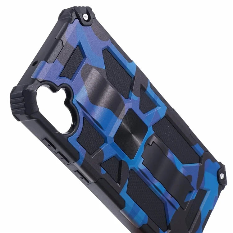 For Samsung Galaxy A05 4G Case Anti-fall TPU+PC Camouflage Pattern Phone Shell with Kickstand