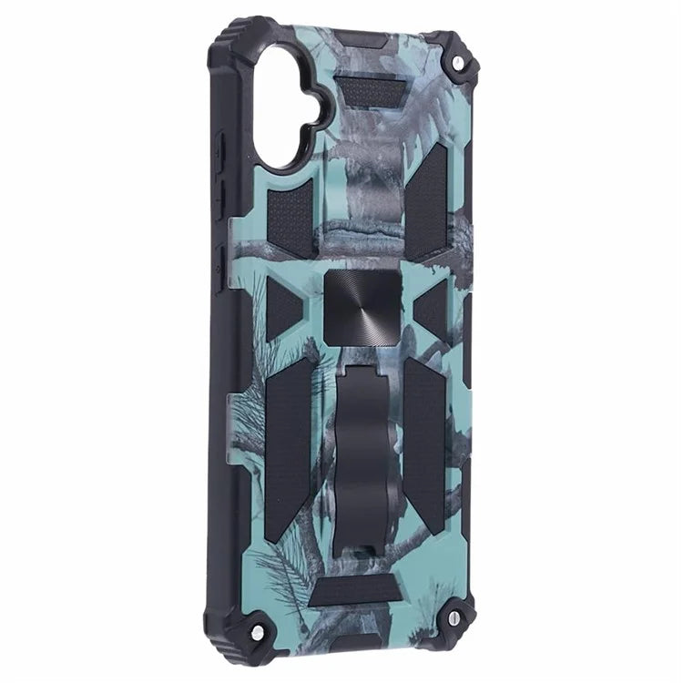 For Samsung Galaxy A05 4G Case Anti-fall TPU+PC Camouflage Pattern Phone Shell with Kickstand