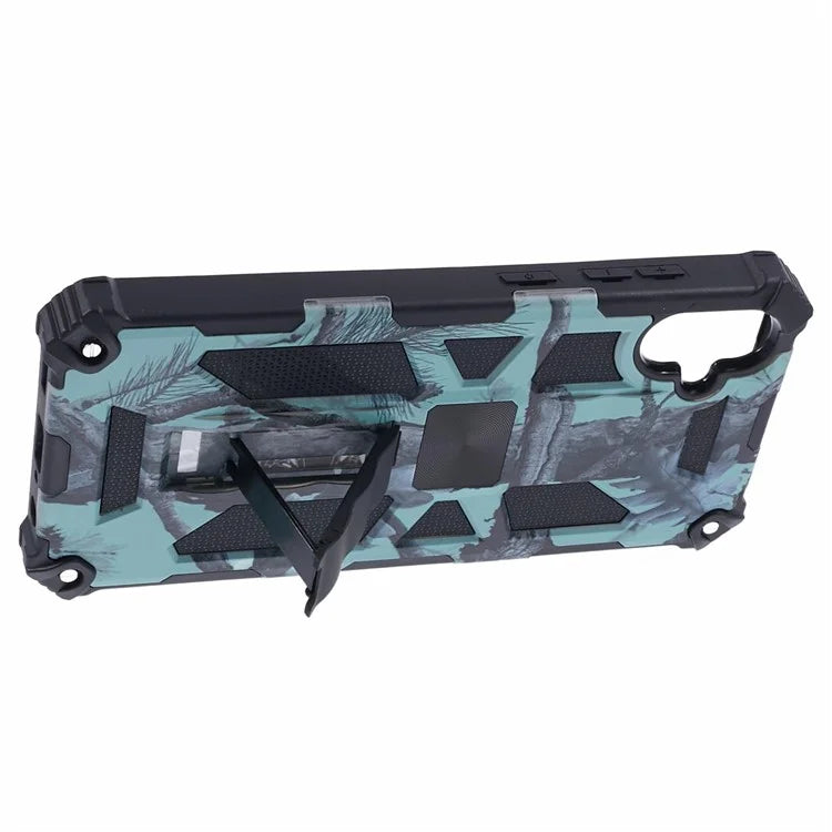 For Samsung Galaxy A05 4G Case Anti-fall TPU+PC Camouflage Pattern Phone Shell with Kickstand