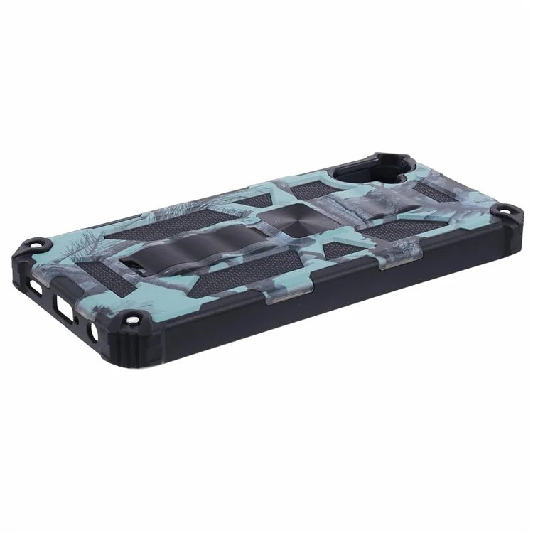 For Samsung Galaxy A05 4G Case Anti-fall TPU+PC Camouflage Pattern Phone Shell with Kickstand