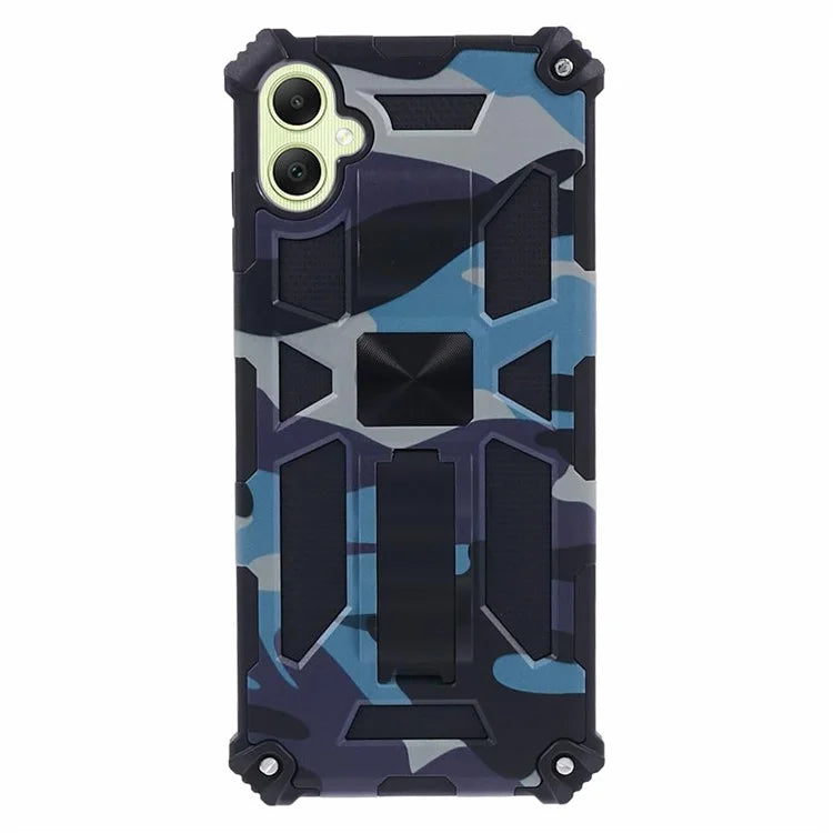For Samsung Galaxy A05 4G Case Anti-fall TPU+PC Camouflage Pattern Phone Shell with Kickstand