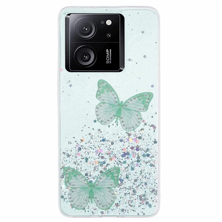 AW Series For Xiaomi 13T / 13T Pro / Redmi K60 Ultra Phone Case Epoxy Butterfly Cover