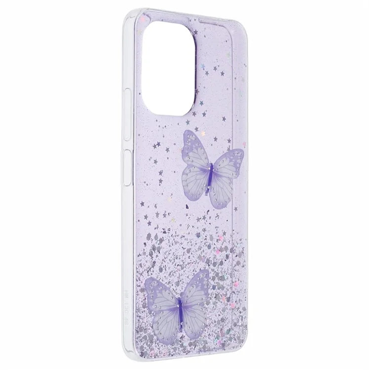 AW Series For Xiaomi Redmi 13C 4G / Poco C65 4G Phone Case TPU+PVC Butterfly Cover