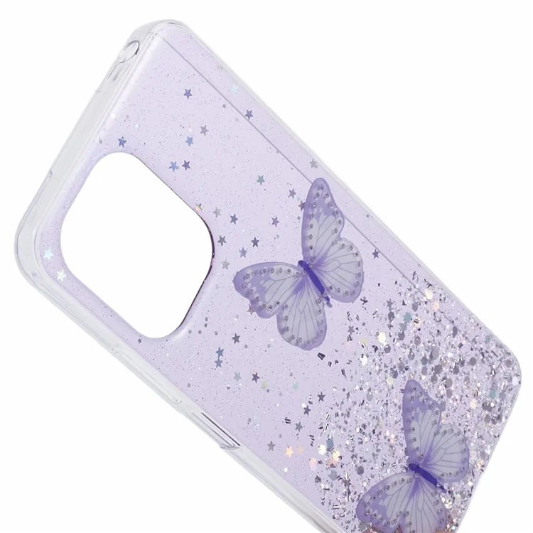 AW Series For Xiaomi Redmi 13C 4G / Poco C65 4G Phone Case TPU+PVC Butterfly Cover