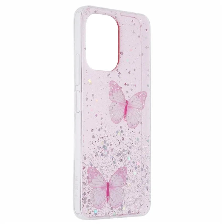 AW Series For Xiaomi Redmi 13C 4G / Poco C65 4G Phone Case TPU+PVC Butterfly Cover