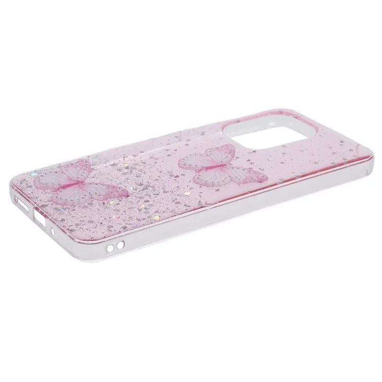 AW Series For Xiaomi Redmi 13C 4G / Poco C65 4G Phone Case TPU+PVC Butterfly Cover