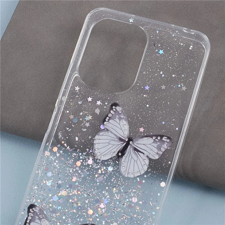 AW Series For Xiaomi Redmi 13C 4G / Poco C65 4G Phone Case TPU+PVC Butterfly Cover