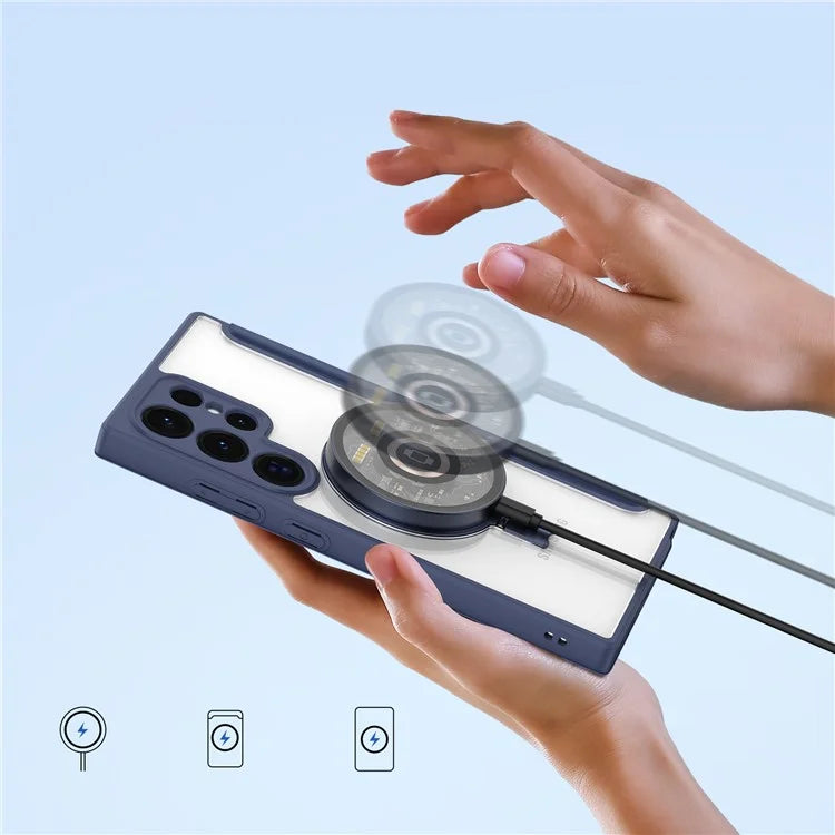 DUX DUCIS Skin X Pro for Samsung Galaxy S24 Ultra Cell Phone Case Magnetic Ring Kickstand Anti-drop Protective Cover